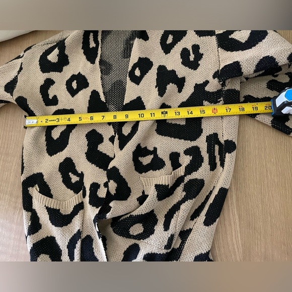 Leopard print| Long Line, open front knit cardigan, size S/M•••Cotton blend 🫶🏻 - Picture 5 of 11